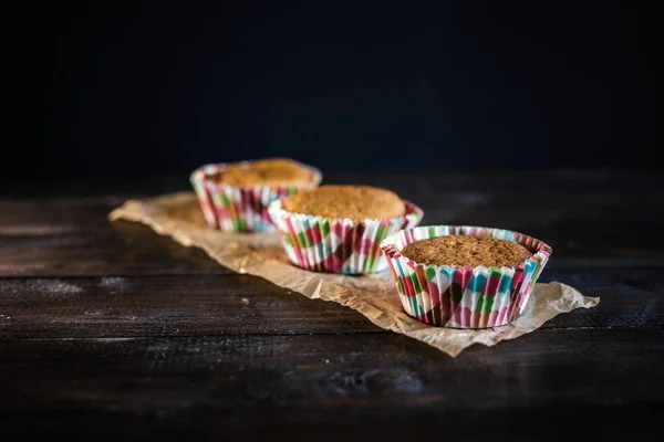 Baking Oatmeal Homemade  cupcakes — Stock Photo, Image