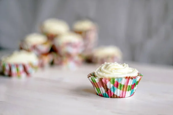 Cupcake with with whipped cream — Stock Photo, Image