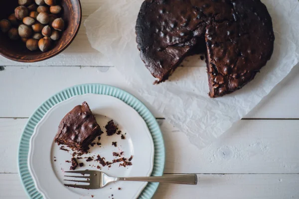 Finom házi csokoládé torta — Stock Fotó