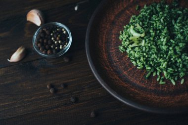  ıspanak pirinç ahşap plaka