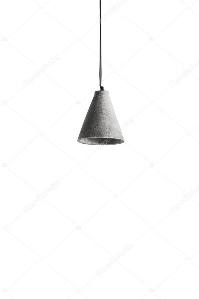 Pendant gray lamp isolated on white background.