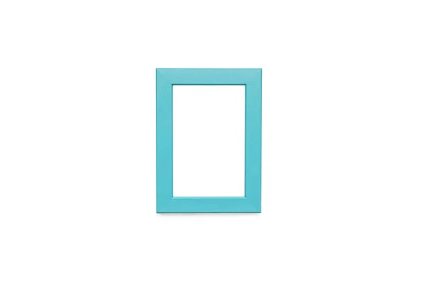 白い背景の青い枠 空の青いフレーム — ストック写真