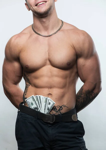 Man with dollars — Stock Photo, Image