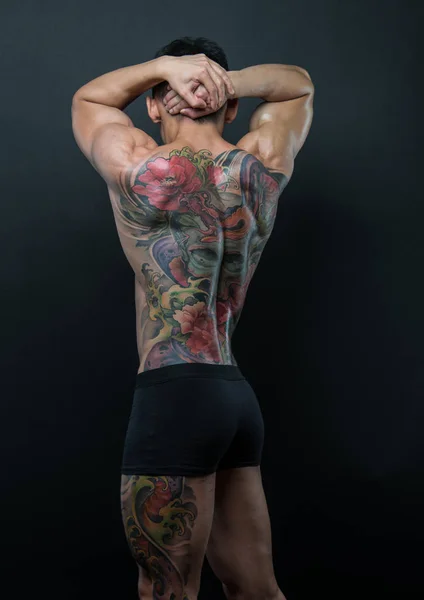 Modelo coreano com tatuagem — Fotografia de Stock
