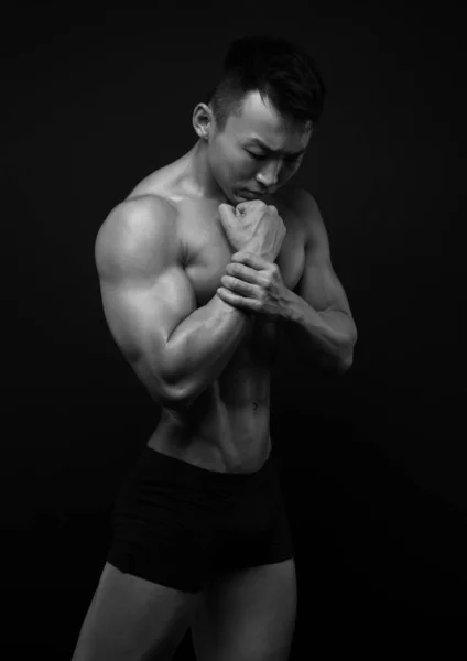 Asain sad bodybuilder — 스톡 사진