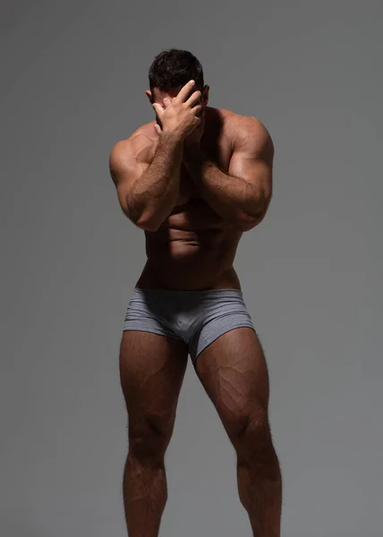 Muskulöse Männliche Modell Studio — Stockfoto