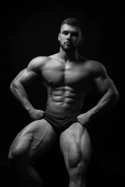 Fitness Male Model Studio — Stock Photo, Image