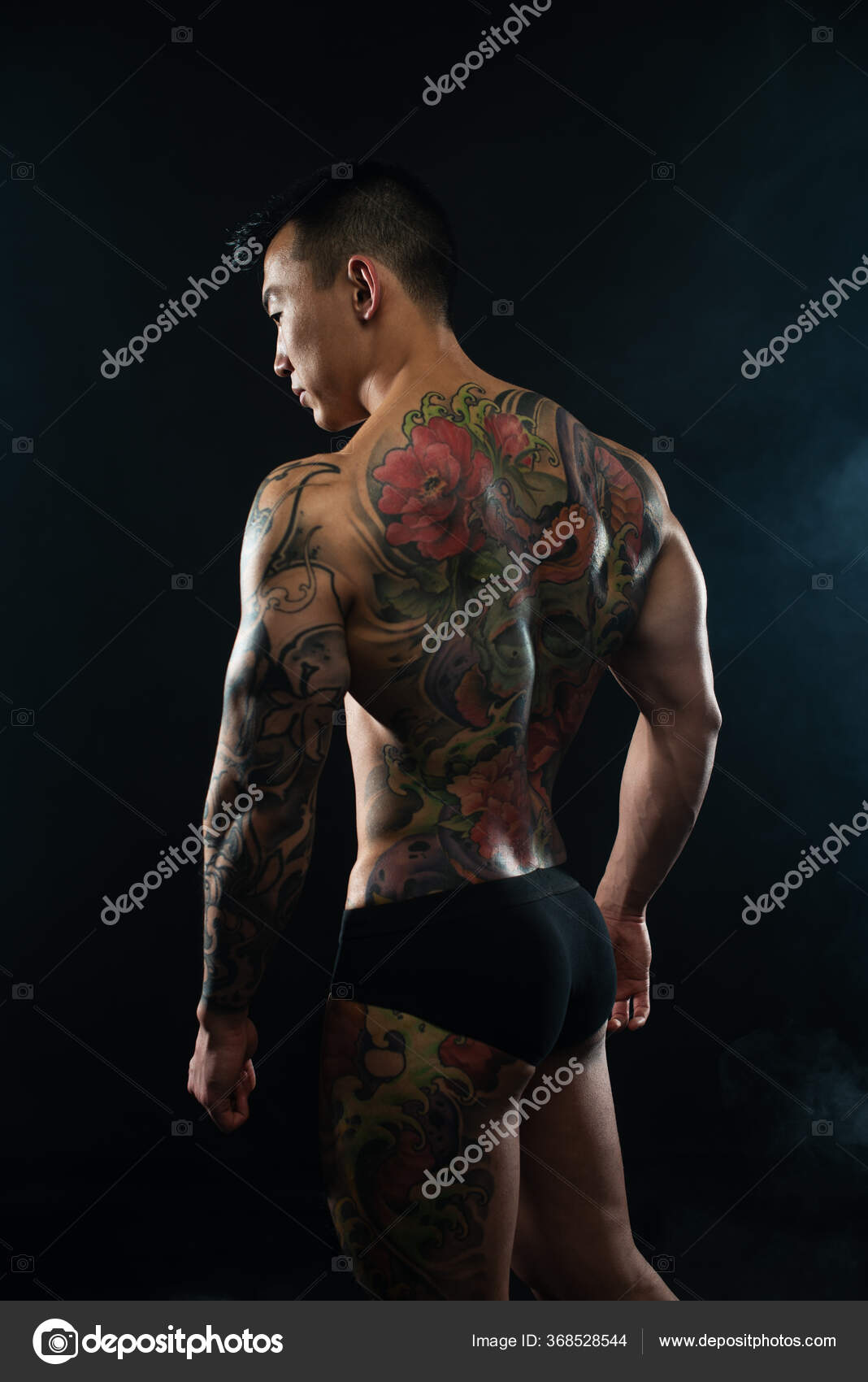 Muscled Shirtless Asian Male Model Stock Photo by ©vishstudio 368528544