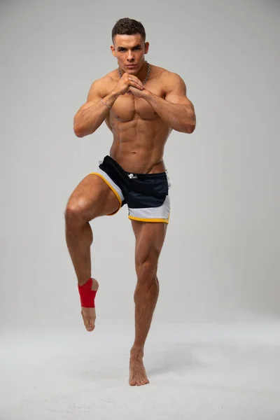 Fitness Mannelijk Model Studio — Stockfoto