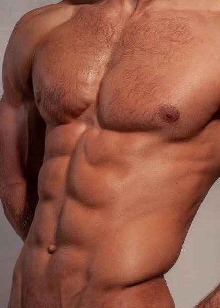 Torso Macho Musculoso Con Abdominales —  Fotos de Stock