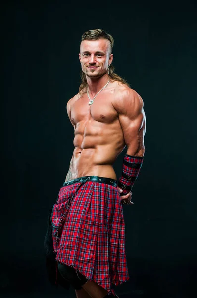 Modelo Masculino Musculoso Kilt — Foto de Stock