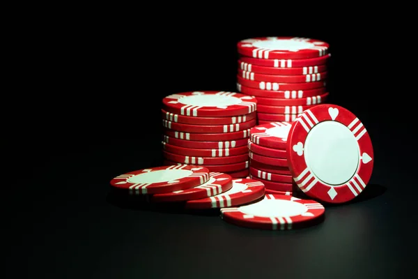 Rode casino chips — Stockfoto