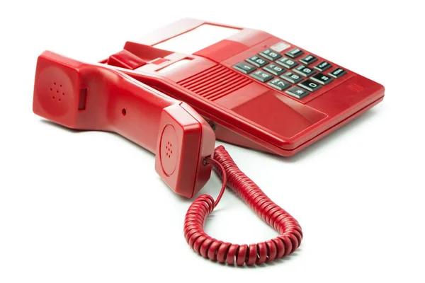 Teléfono escritorio rojo — Foto de Stock