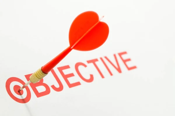 Objective text with dart on target — Stock Photo, Image