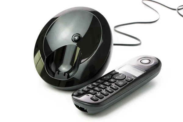 Bezdrátový telefon s nabíjecím stojánkem — Stock fotografie