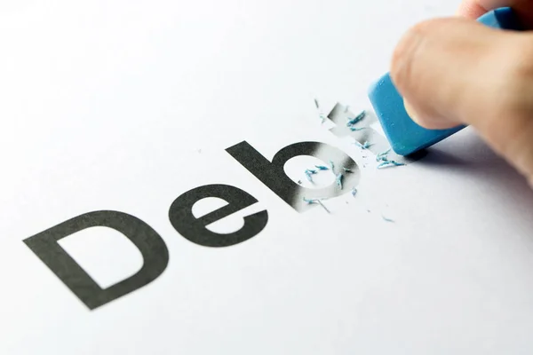 Borrar o eliminar la deuda — Foto de Stock
