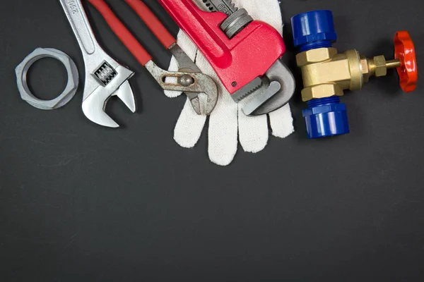 Herramientas y materiales de fontanería —  Fotos de Stock