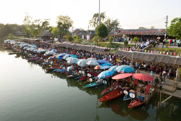 Mercado flotante de Klong Hae en Hatyai Songlhal Tailandia —  Fotos de Stock