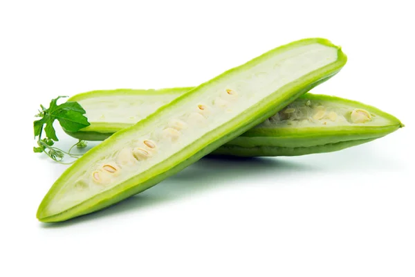 Green bitter gourd isolated on white — Stock Photo, Image