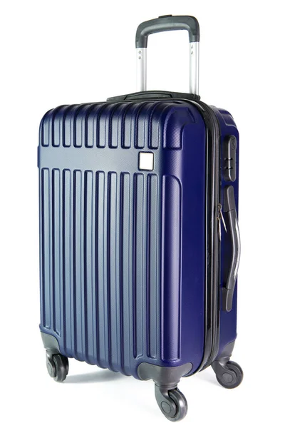 Blue travel luggage isolated on white background — Stock Photo, Image