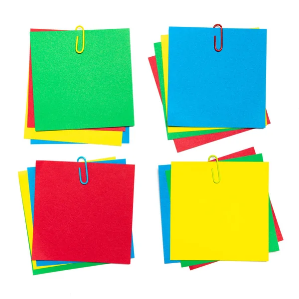 Set of 4 colors sticky note pad. — Stock Photo, Image