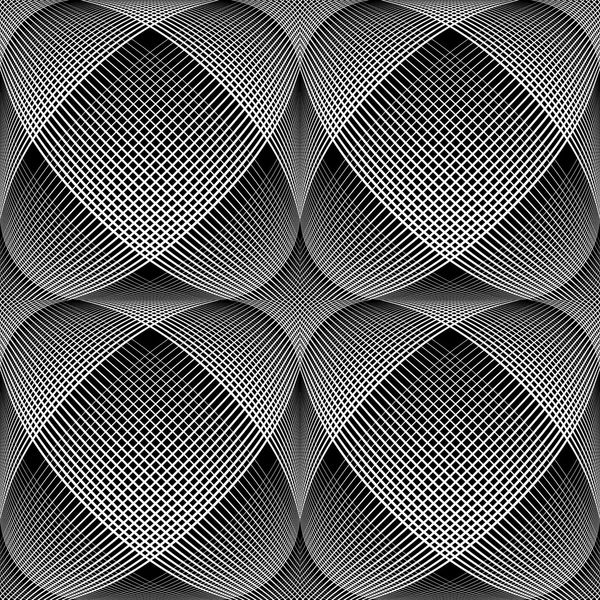 Senza cuciture meshy op art pattern. Illusione 3D . — Vettoriale Stock