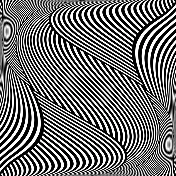 Op Art Wellenlinien Muster. — Stockvektor