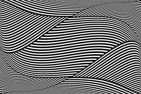 Op art Wellenlinien-Muster. Abstrakter Hintergrund. — Stockvektor