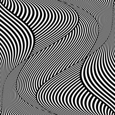 Op sanat dalgalı çizgi deseni. 