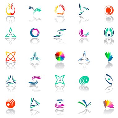 Tasarım öğeleri kümesi. Soyut Icons set. 