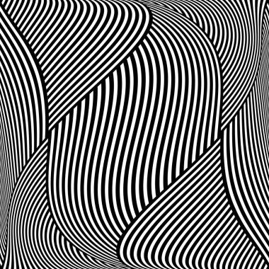 Op sanat dalgalı çizgi deseni. 