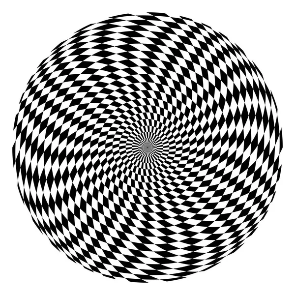 Rotatie beweging illusie. Cirkel op-art patroon. — Stockvector