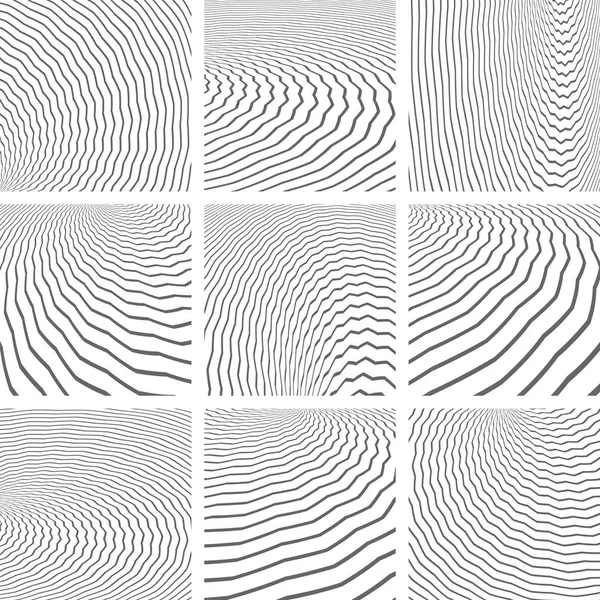Texture des lignes. Ensemble de fonds abstraits . — Image vectorielle