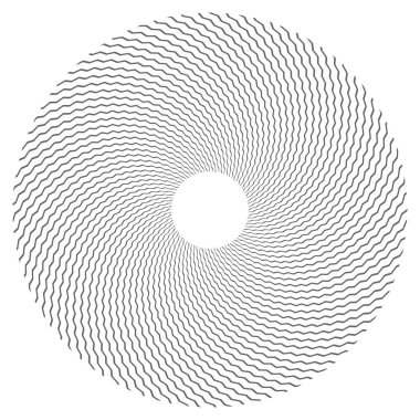 Daire tasarım öğesi. Zikzak çizgiler doku. 