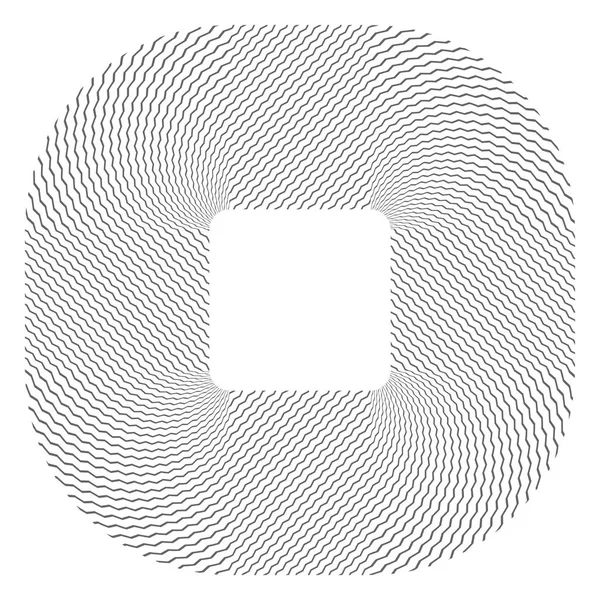 Forme carrée arrondie. Texture des lignes Zigzag . — Image vectorielle