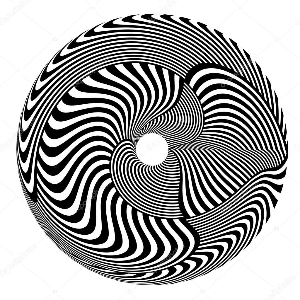 Abstract rotation circle design element. Vector art.