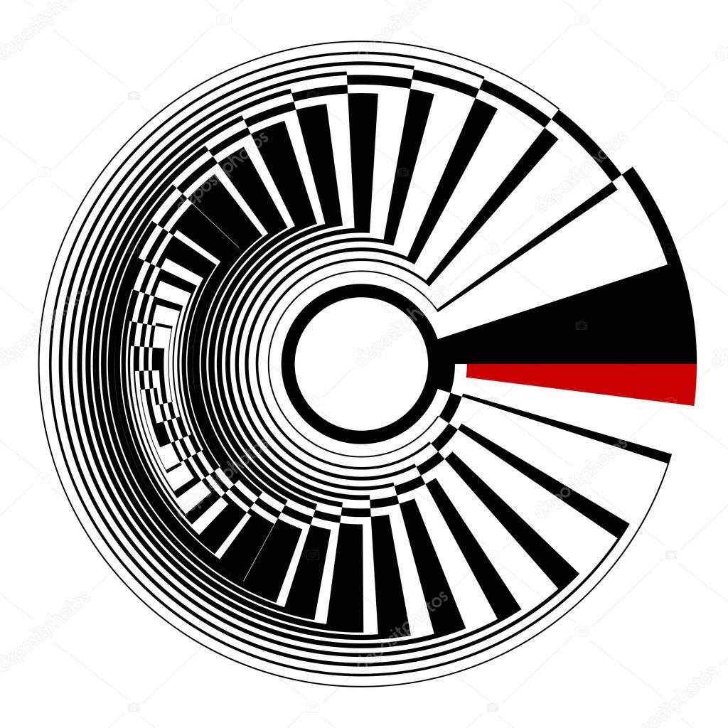 Circle spiral design element. 