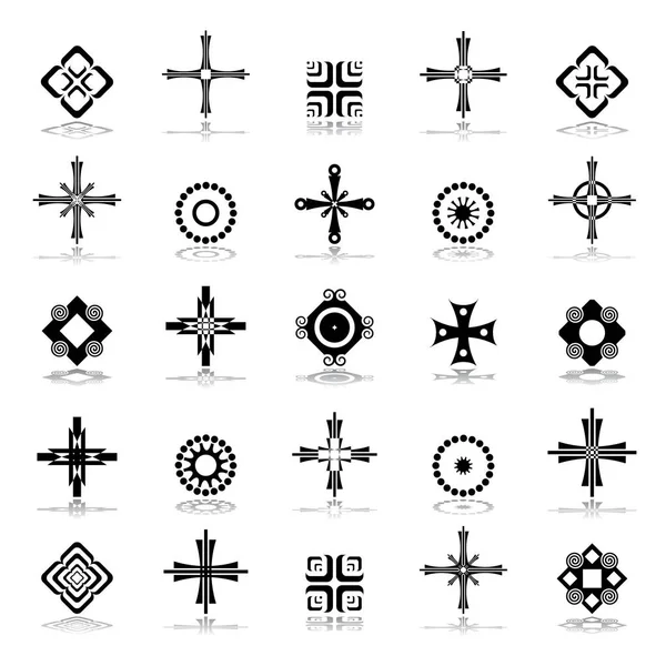 Cross, circle and square design elements. — Stock Vector