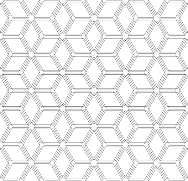 Naadloze geometrische patroon. 3D-illusie. — Stockvector