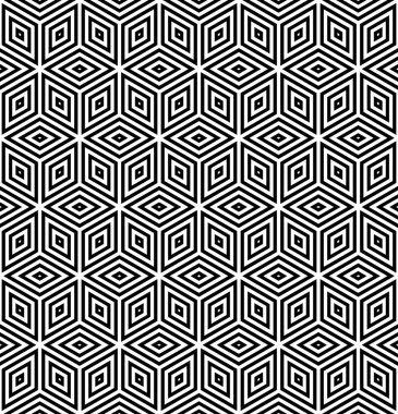 Kesintisiz geometrik desen. 3D yanılsama.