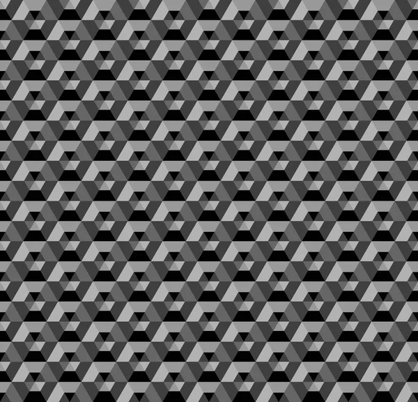 3D zeshoeken patroon. Donkere geometrische achtergrond en textuur. — Stockvector