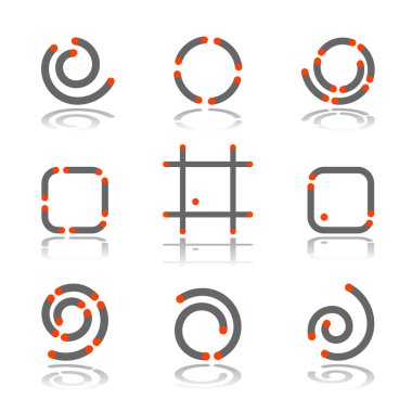 Sarmal, circle ve square tasarım öğeleri. 