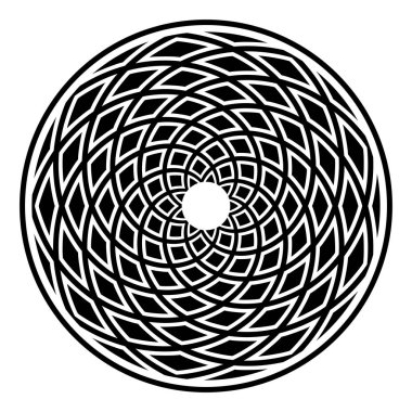 Daire tasarım öğesi. Soyut geometrik rotasyon desen.