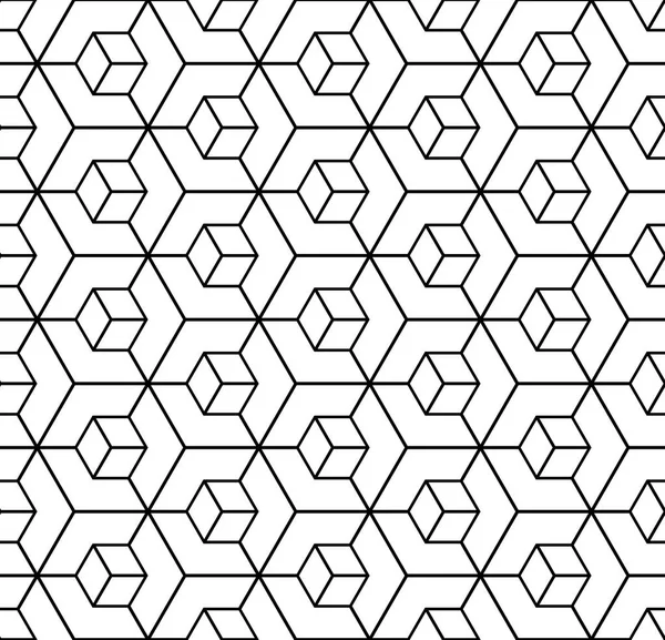 Naadloze geometrische zeshoeken patroon. 3D illusie. — Stockvector
