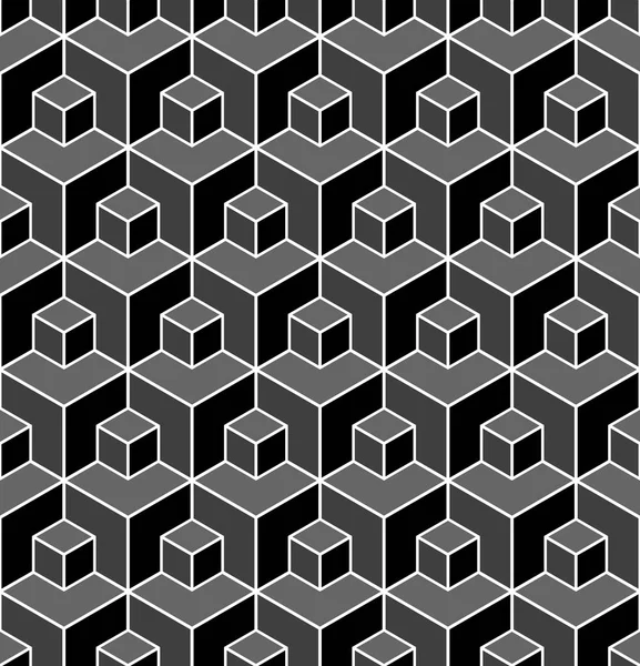 Seamless geometric pattern. 3D illusion. — Stock Vector