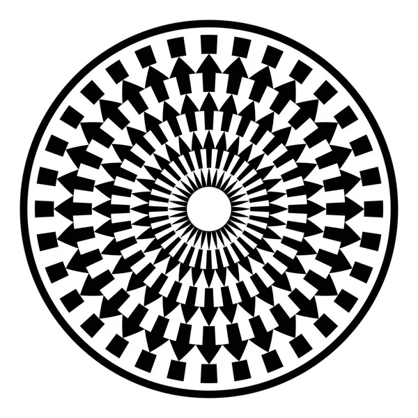 Flechas blancas y negras. Diseño del círculo . — Vector de stock