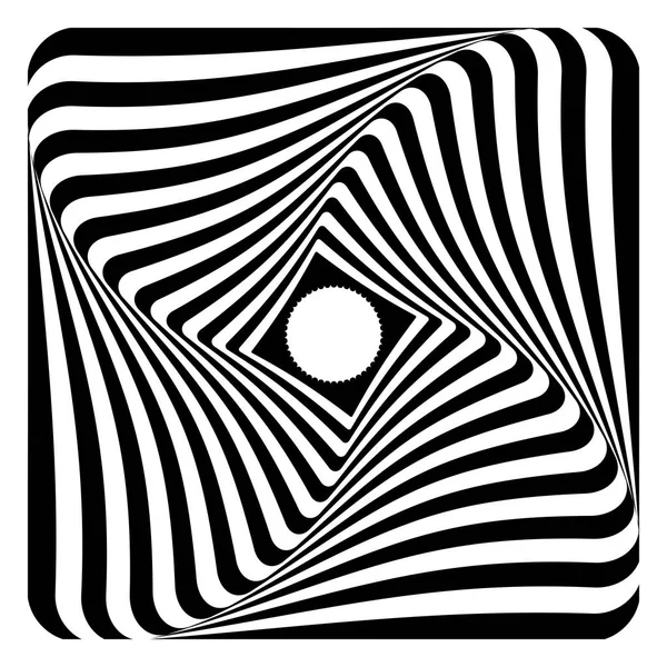 Rotation, torsion et illusion de torsion. Op art design . — Image vectorielle