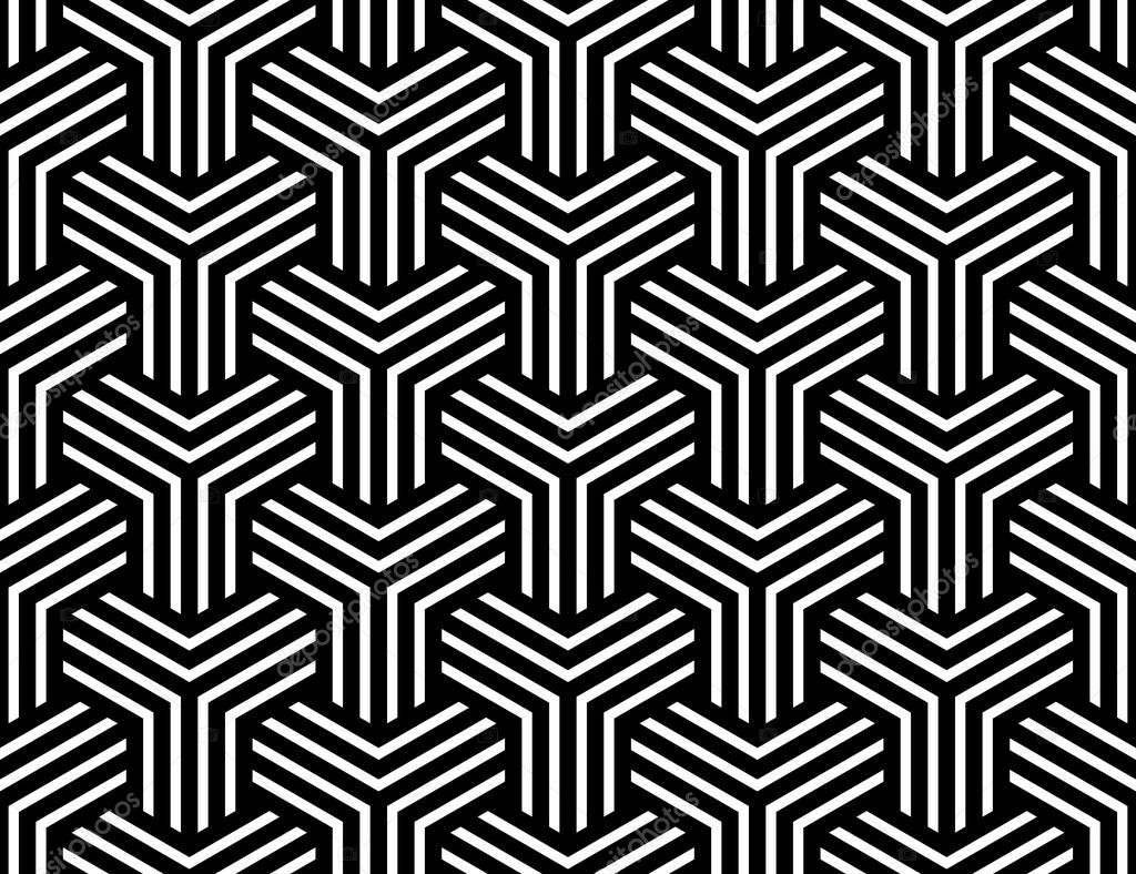 Seamless op art pattern. Illusion of  interlacing. 