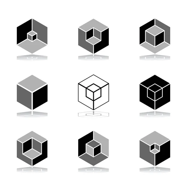 Design elements set. Cubic shape icons. — Stock Vector