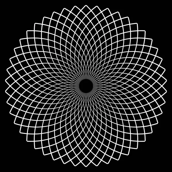 Cercle élément de conception. Blanc sur noir . — Image vectorielle